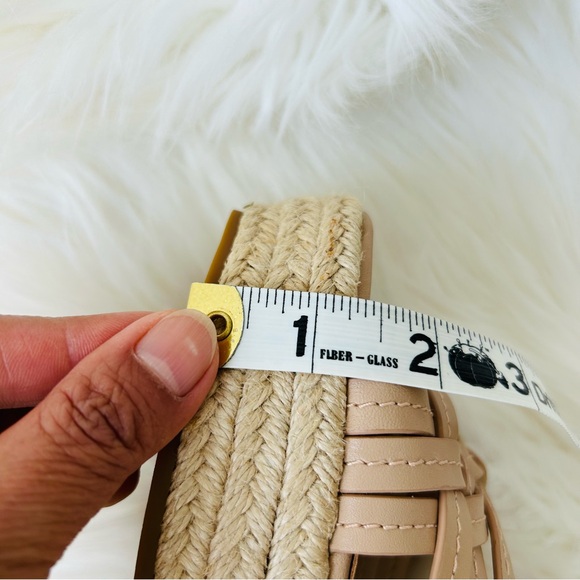 COACH Beige Dottie Open Toe Ankle Strap Wedge Espadrille Sandals Size 6 - Picture 15 of 16